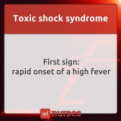 a red and white sign that says, first sign rapid oneset of a high fever