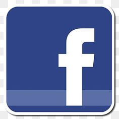 the facebook logo is shown on a white and blue square sticker that says,