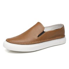 Category:Loafers  Slip-Ons,Sneakers; Upper Materials:Leather; Season:Summer,Spring; Gender:Men's; Toe Shape:Round Toe; Style:Casual,Sporty; Outsole Materials:Rubber; Occasion:Outdoor,Daily; Closure Type:Slip-on; Pattern:Solid Colored; Listing Date:01/04/2024; 2024 Trends:Skate Shoes; Size chart date source:Provided by Supplier. Mens Slip Ons, Loafers Online, Sporty Casual, 2024 Trends, Casual Sporty, Skate Shoes, Leather Slip Ons, Slip On Sneakers, Slip Ons