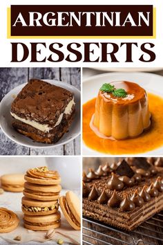 there are many different desserts on this page