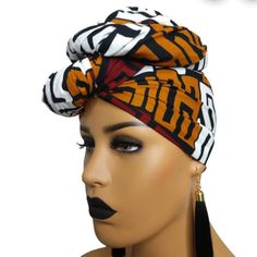 Beautiful African Print Headwrap For Women. This Vibrant And Rich African Print Headscarf Can Be Tied In Multiple Ways. Fabric: Cotton African Gifts, Matching Clothing, Couple Matching Outfits, Head Wraps For Women, Head Wrap Styles, African Head Wraps, Head Wrap Scarf, Neck Scarf, Bad Hair Day