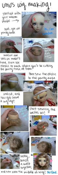 the instructions for making a doll head