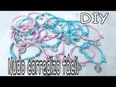 several bracelets with charms on them and the words diy