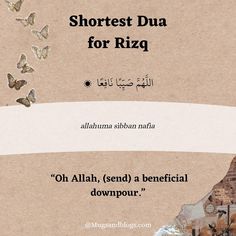 an image of a book cover with butterflies flying over the top and below it, which reads shortest dua for rizq