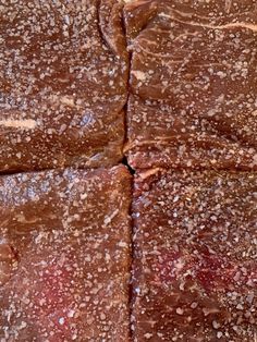 several pieces of brownie sitting on top of each other