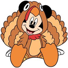 a cartoon turkey sitting on the ground