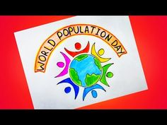 the logo for world population day on a piece of paper with colored people around it