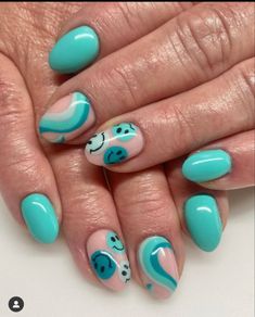 Essence Nails, Nails Biab, Nail Art For Girls, Girls Nail Designs, Nails Green