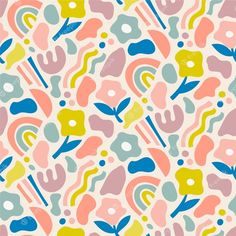 an abstract pattern with different colors and shapes