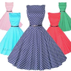 Maggie Tang 50s VTG Retro Pinup Rockabilly Polka Dot Housewife Swing Dress K-533 #MaggieTang #FullSwingDress #Formal Housewife Dress, 50th Clothes, Retro Pinup, Pin Up Outfits, Vintage Trends, 50s Dresses