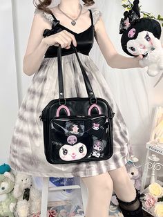 This price is for an ita bag and a detachable shoulder strap only, the ita bag contents are not included.   	 		 			Size 			Free Size 		 		 			Length 			26 		 		 			Height 			24 		 		 			Depth 			8 		 		 			Strap Drop 			25 		 		 			Strap Length 			126 Harajuku Style Handheld Bag For Everyday Use, Harajuku Tote Satchel For Everyday Use, Harajuku Style Tote Satchel For Everyday Use, Kawaii Handheld Shoulder Bag For School, Kawaii Handheld Shoulder Bag For Everyday, Handheld Kawaii Shoulder Bag, Black Kawaii Backpack, Harajuku Shoulder Bag With Removable Pouch, Harajuku Style School Shoulder Bag With Removable Pouch