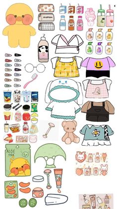 Pola Jaring, Free Printable Paper Dolls, Paper Duck