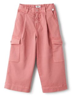 blush pink stretch-cotton twill weave pleat detailing mini logo tag mid-rise rear elasticated waistband concealed fly and button fastening belt loops wide leg two side slit pockets two side cargo pockets rear flap pocket Alexander Wang Dress, Dress With Jean Jacket, New Bottega, Baby Boy Accessories, Mini Logo, Dolce And Gabbana Kids, Twill Weave, Kenzo Kids, Stella Mccartney Kids