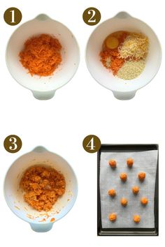 the steps to make an orange sauce in a bowl