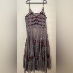 Absolutely Stunning The Biya Collection Embodies A Timeless Romanticism And Sense Of Hip, Individualistic Style. Dress Is Made Of Embroidered Mesh With Slip Included. Excellent Condition. Mesh Midi Dress, Summer Clothing, Style Dress, Summer Outfits, Sense, Midi Dress, Mesh, Womens Dresses, Grey