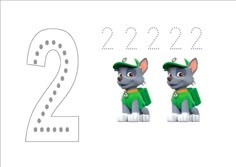 the number two is next to an image of a cat with a green hat and scarf