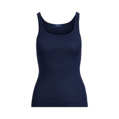 Le coton à fines côtes de ce débardeur crée une silhouette élancée. Dark Blue Tank Top, Slim Tank Top, Navy Tank Top, Long Tank Tops, Long Tank, Scoop Neck Tank Top, Sleeveless Tops, Blue Tank Top, Cotton Tank Top