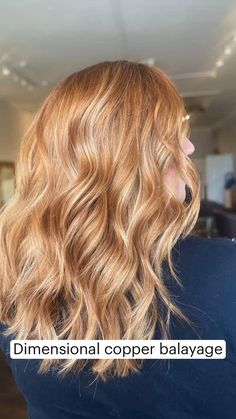 Balayage Copper Blonde, Dimensional Copper, Highlights Short Hair, Blonde Highlights Short Hair, Hair Blonde Highlights, Copper Blonde Hair Color, Red Hair With Blonde Highlights, Red Balayage Hair