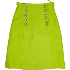 Gucci Skirt From The 2016 Collection By Alessandro Michele Green Zip & Button Closure 2 Top Buttons Have Been Replaced Chic Party Bottoms By Gucci, Chic Gucci Party Skirt, Chic Gucci Party Bottoms, Luxury Mini Skirt For Summer, Luxury Spring Skirt, Luxury Lined Skirt For Spring, Gucci Fitted Knee-length Skirt, Chic Gucci Knee-length Skirt, Fitted Knee-length Gucci Skirt