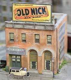 an old brick building with a sign that says old nick's restaurant on top