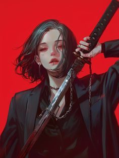 Skulls And Snakes, Agent Smith, Anime Gangster, Female Character Art, Female Villains, Villain Character, Samurai Artwork, Ninja Art, Samurai Art