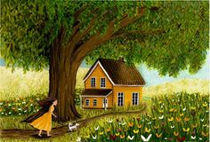 Pencil Clipart, Cottage Illustration, Yellow Cottage, Colored Pictures, I Love Nature, Nice Place, Animal Illustrations, Cabins And Cottages, Romanticizing My Life