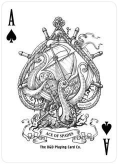 Ace Of Spades Tattoo, Skin Color Tattoos, Spade Tattoo, Boat Tattoo, Thigh Piece, Octopus Tattoo, Bad Inspiration, Playing Cards Design, Winter Streetwear