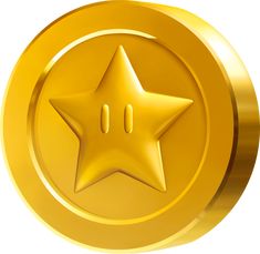 a gold button with a star on it