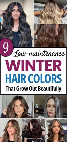 Enjoy the season with hair colors that make winter styling easy! From bronde and honey caramel highlights to soft ash brown and dark auburn, these 9 low-maintenance winter hair colors are perfect for a polished look with less effort. Whether you’re aiming for a natural gray finish or a warm chestnut tone, these shades are trendy, timeless, and grow out effortlessly. Dive into my expert tips and find the perfect match for your skin tone. Read the blog for winter hair color inspiration! Types Of Hair Color, Winter Hair Care, Winter Hair Colors, Warm Brunette, Fall Winter Hair Color, Low Maintenance Hair, Christmas Hairstyles