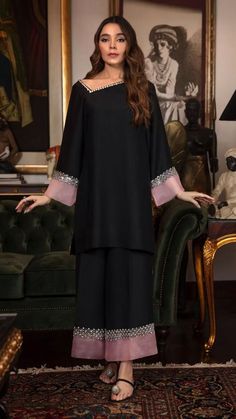 Black dress in 2022 | Boutique dress designs, Stylish dresses, Pakistani dresses casual Velvet Dress Designs, Frock Fashion, Sleeves Designs For Dresses