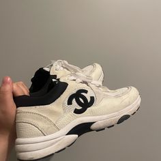 White And Black Chanel Shoes. It Comes With Black Dust Bag Chanel Shoes, White Shoes, Athletic Shoes, Dust Bag, White And Black, Chanel, Things To Come, Women Shoes, Black And White