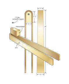 a wooden rail is shown with measurements for it