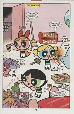 the powerpuff girls cartoon is shown in this comic