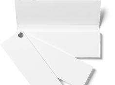 three blank white paper tags on top of each other