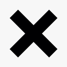 an x symbol is shown in black on a white background