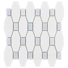 white and grey hexagonal tile pattern on a white background, with gray accents