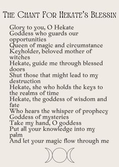 the chart for hecate's blessing