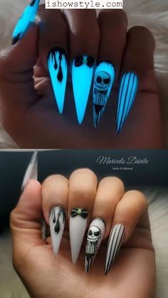 Trendy Halloween Looks - Amzing Horror Halloween Nails ideas 2024 #Halloween Halloween Manicure, Halloween Press On Nails, Nagel Tips, Dark Nails