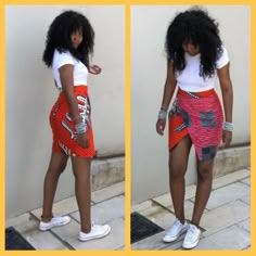 African Skirt Outfit, Trending Ankara Styles, Model Ootd, Ankara Short, African Print Skirt, African Skirts, African Fashion Designers, African Fashion Skirts