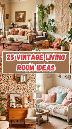 the living room is decorated in different styles and colors