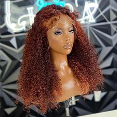 250% Reddish Brown Kinky Curly Pre plucked with Baby Hair 30 40 Inch Human Hair 13x4 Lace Front Wig Colored Human Hair Wig Glueless Wigs, Lace Front Wig, Baby Hair, Hair Wig