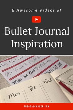 Bullet Journal Videos - Ideas on how to start a bullet journal, lettering, bujo inspiration, bullet journal flip throughs. If you're looking for bullet journal inspiration, then check out these awesome 8 videos! via @thegoalchaser #bujo #bulletjournal #youtubevideos