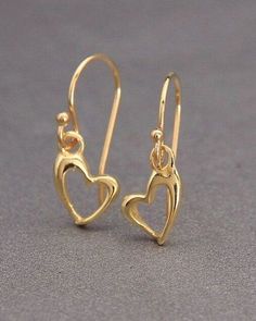 Fashionable Heart Earrings for Women, Dangle 14k Solid gold heart earrings, Dainty Heart Earrings Gorgeous Heart shaped earring Handmade of solid gold earrings.The heart, is the universal symbol of love.These beautiful and dainty golden heart earrings and necklaceset, can be your symbol of love to be given to someone specialfor you. Classic Pierced Gold Heart Earrings, Classic Gold Pierced Heart Earrings, Simple Design 14k Gold Earrings, Pierced Heart Earrings Fine Jewelry, Tarnish Resistant Gold Plated Dainty Heart Earrings, Sterling Silver Open Heart Earrings, Sterling Silver Open Heart Fine Jewelry Earrings, Tarnish Resistant Yellow Gold Sterling Silver Heart Earrings, Anniversary Gold Plated Heart Earrings