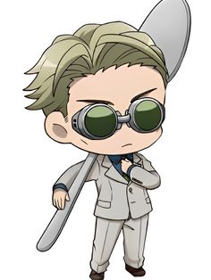 an image of a cartoon character wearing sunglasses and a suit with a knife in his hand