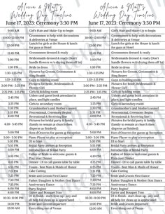 an event schedule with dates for the upcoming events