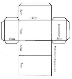 an open box is shown with measurements for the top and bottom section, as well as two