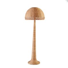 a wooden floor lamp on a white background