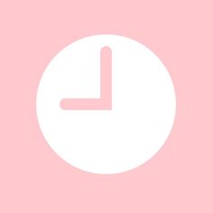 a white clock on a pink background with the time eleven o'clock in the center