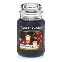 an autumn night yankee candle is shown