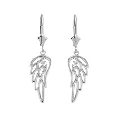 PRICES MAY VARY. ✅ Expertly designed pair of dangle earrings with beautiful filigree angel wing motif ✅ impressively handcrafted with genuine 925 sterling silver in polished finish ✅ TOP QUALITY, AMERICAN MADE – Claddagh Gold is a family-run small business with experience in jewelry going back decades. Today, our workshop is located right in the heart of Los Angeles, California; all our pieces are made in the USA by our close-knit team of resident goldsmiths. Each and every piece is designed by Angel Wing Earrings, Diamond Gift, Wing Necklace, Sterling Silver Filigree, Wing Earrings, White Gold Earrings, Gold Filigree, Special Jewelry, Wedding Jewelry Earrings